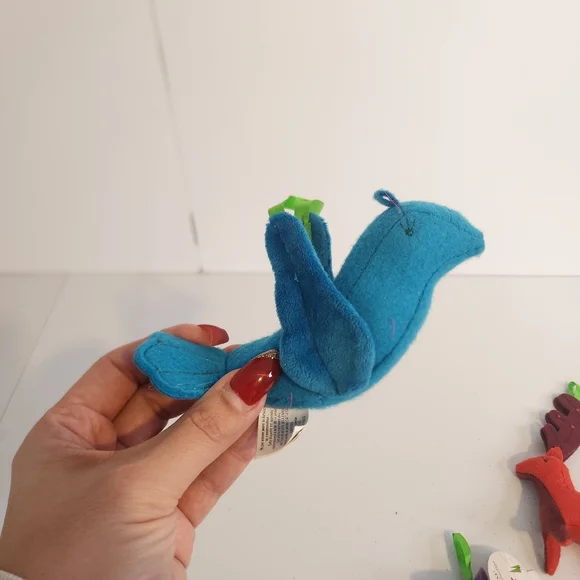 Starbucks Plush Felt Christmas Ornament Purple Fox Red Reindeer Blue Bird Set - Picture 2 of 5